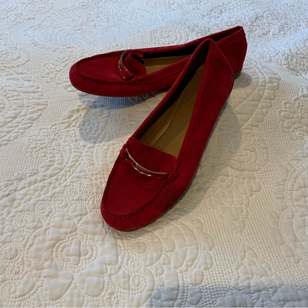 Coach red suede flats, 8